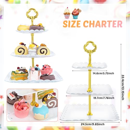 6 Sets of 3 Tier Tea Party Cupcake Stand (18 Count)