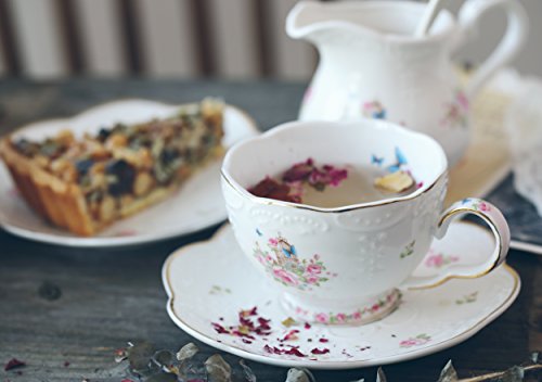 16pcs Vintage Porcelain Flower Series Tea Set with Teapot Warmer
