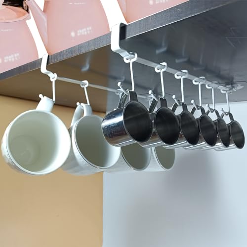 Adjustable Under Cabinet Coffee Mug Holder (12 Count)