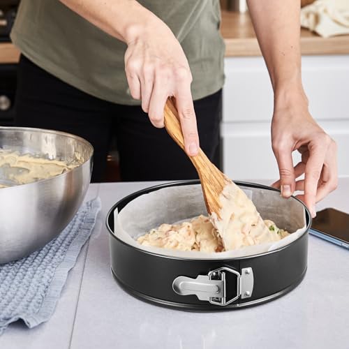 4 Pcs 10 Inch Non Stick Springform Pan with Removable Bottom Carbon Steel Round Springform Cheesecake Pan with Stainless Steel Spring Buckles for Baking Kitchens Restaurant (4 Count)