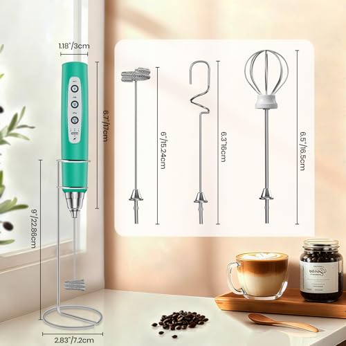 Milk Frother Handheld Rechargeable with Stand
