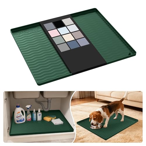 Waterproof Silicone Under Sink Mat 22'' x 19'' Shelf Liner for Kitchen and Bathroom