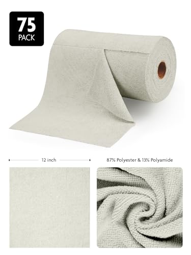 Microfiber Cleaning Cloth Roll (75 Count)
