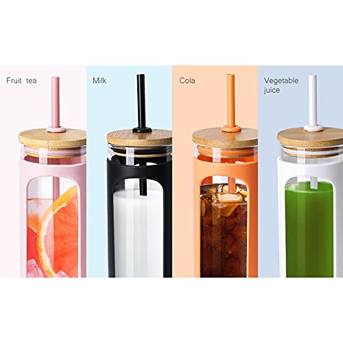 20oz Glass Tumbler with Straw and Lid