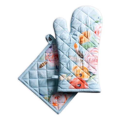 100% Cotton Oven Mitt & Pot Holder Set