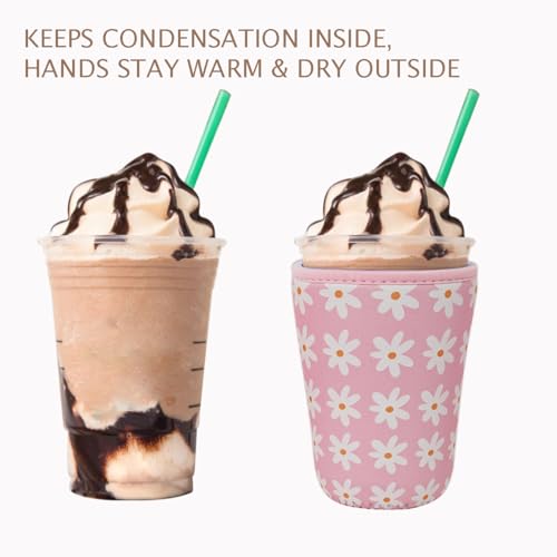 Reusable Insulated Neoprene Iced Coffee Cup Sleeve (3 Count)