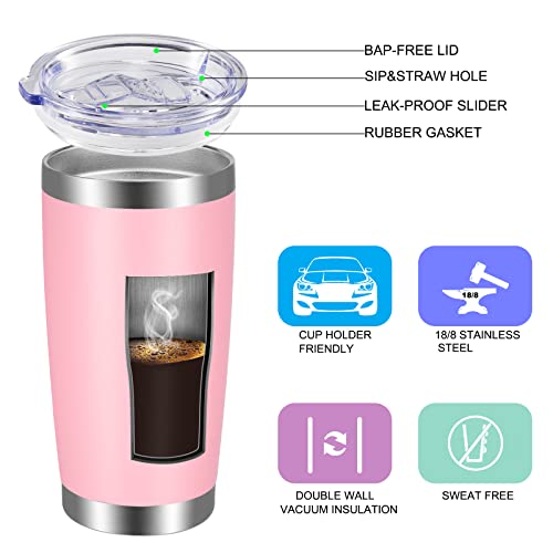 20oz Tumbler with Lid and Straw Stainless Steel Tumbler Cup Bulk Vacuum Insulated Double Wall Travel Coffee Mug Powder Coated Coffee Cup (12 Count)