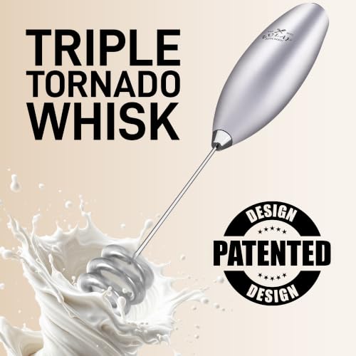Powerful Milk Frother Wand With Duracell Batteries
