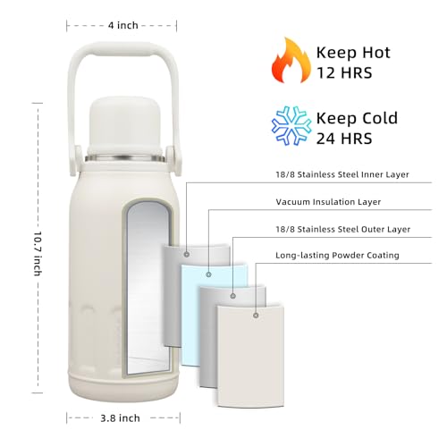 Stainless Steel Insulated Bottle with Handle & Strap