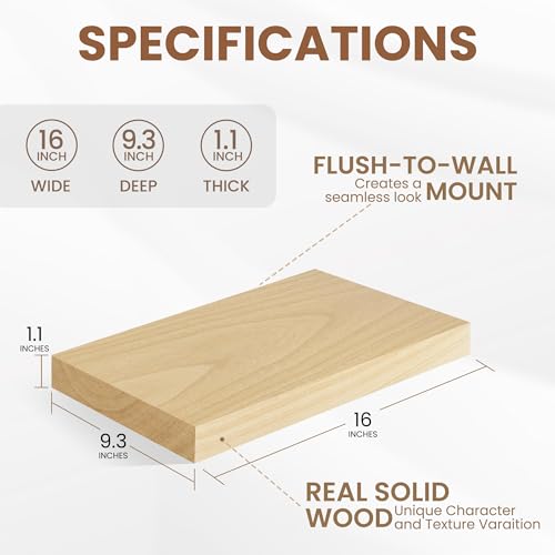 Deep Floating Shelves 16 Inch Long (2 Count)