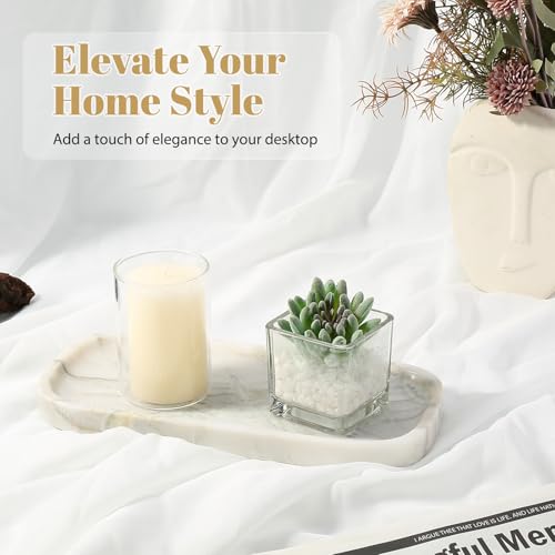 Marble Tray 10"x5" Marble Vanity Tray for Bathroom Countertop Kitchen Sink