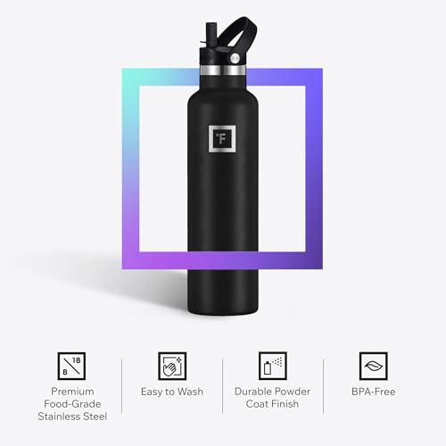 24 oz Narrow Mouth Water Bottle with Straw
