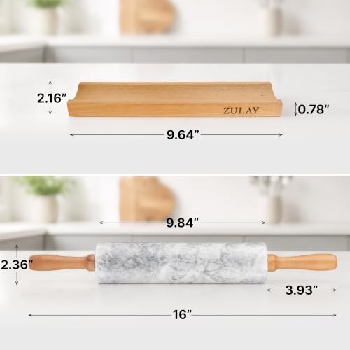 17 Inch Marble Rolling Pin With Stand