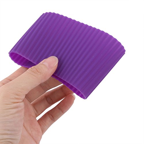 Silicone Nonslip Glass Bottle Mug Cup Sleeve Protector Cover Purple