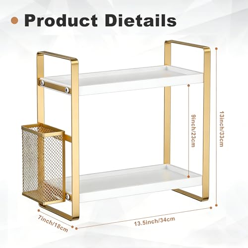 2 Tier Kitchen Storage and Organisation Rack with Side Baskets