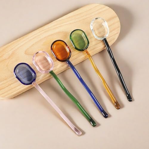 5 Pieces Glass Spoons (5 Count)