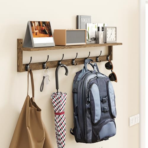 35" L Wooden Coat Rack Wall Mount