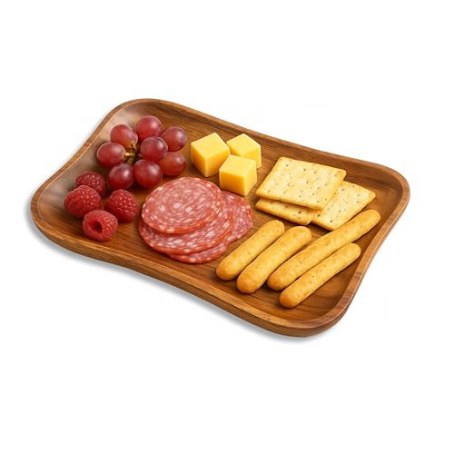 Woodard & Charles Acacia Wood Medium Pinched Serving Tray (24 Count)
