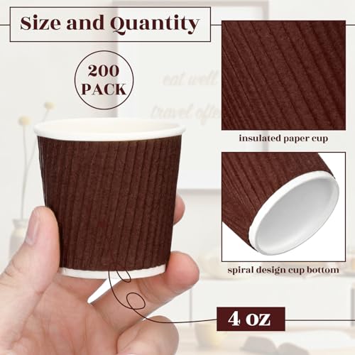 200 Pcs 4 oz Disposable Espresso Coffee Cups