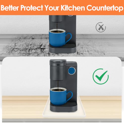 Silicone Coffee Maker Mat with Lip for Countertops 14.8''x7.9'' Translucent