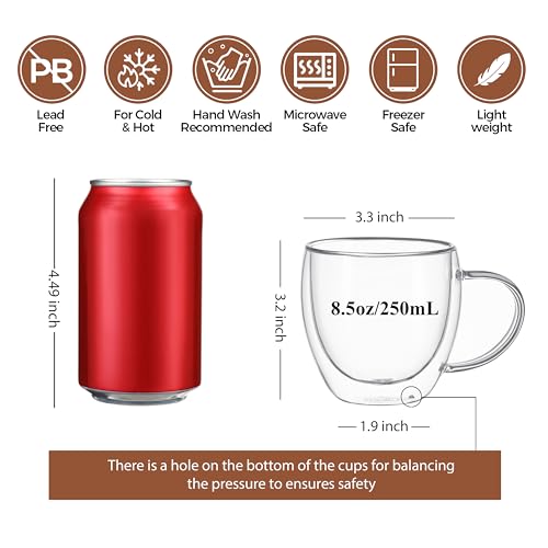 8.5oz Glass Coffee Mug (4 Count)