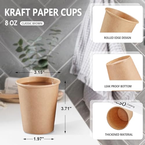 400 Pack 8 oz Kraft Paper Cups (400 Count)