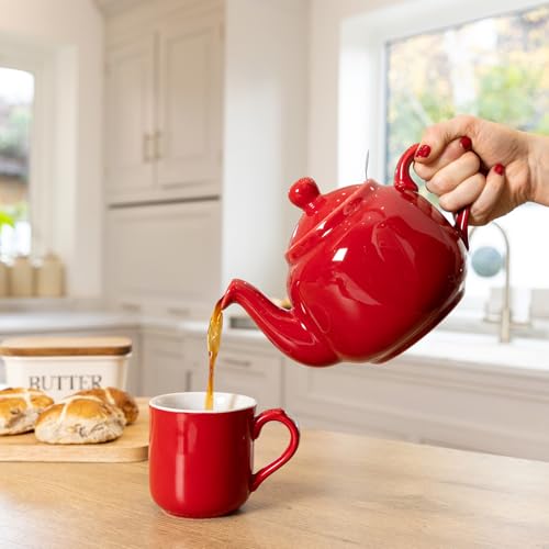 Farmhouse 4 Cup Ceramic Teapot with Removable Infuser and Lid