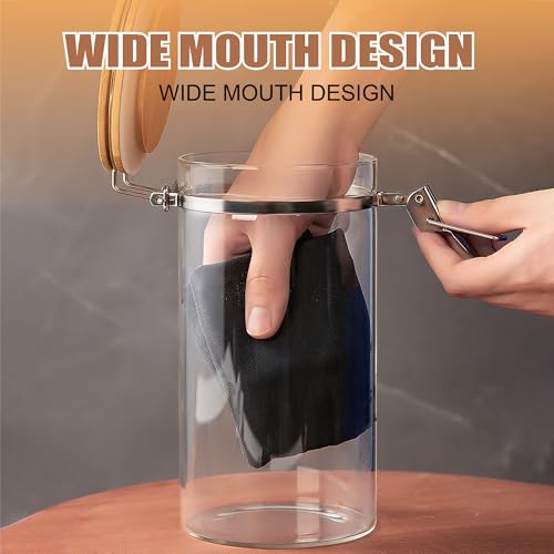 18 oz 550 ml Glass Storage Canister with Airtight Bamboo Lid