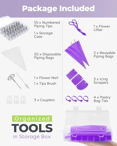 90 Piping Bags and Tips Set Frosting Piping Kit for Beginners & Pros