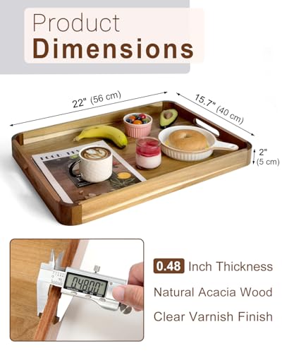 22 Inch Wooden Serving Tray