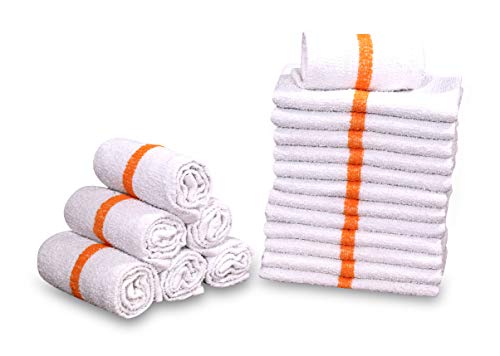 12 PC New Cotton Blend White Restaurant Bar Mops Kitchen Towels (12 Count)