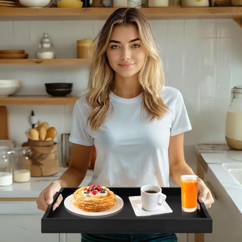 Bamboo Food Serving Tray with Handles