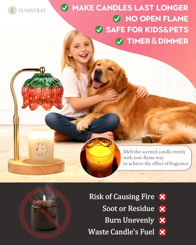Flower Candle Warmer Lamp with Timer