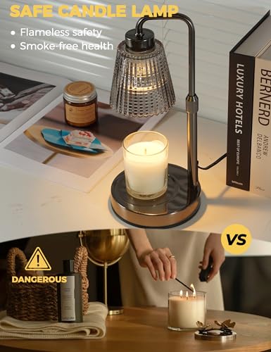Silver Gray Candle Warmer Lamp with 24h Cycle Timer