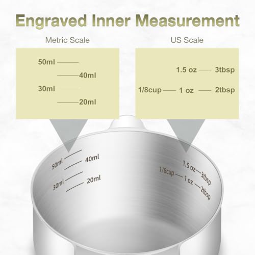 2PCS 1/4Cup (60ml, 2oz) Measuring Cup, Etched Inner Scale Measure Scoop (2 Count)