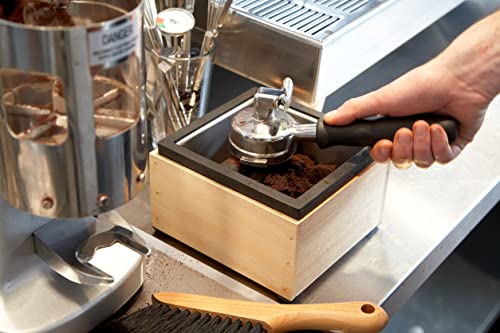Stainless Steel Knock Box with Maple Holder Espresso Knock Bin