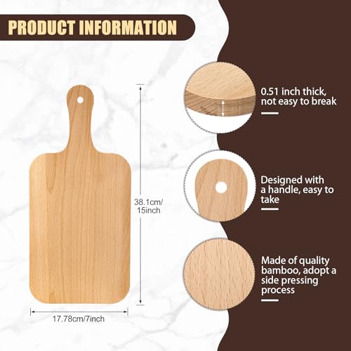6 Pcs Wood Cutting Boards Bulk (6 Count)