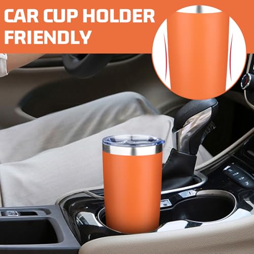 20oz Tumbler with Lid Double Wall Vacuum Insulated Travel Coffee Mug Stainless Steel Thermal Cup Powder Coated Sturdy Coffee Tumbler Bulk for Hot and Cold Beverages (4 Count)