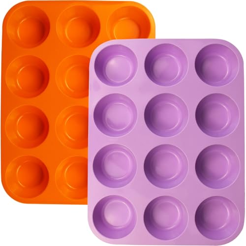 12 Cups Silicone Mini Muffin Pan Set (2 Count)