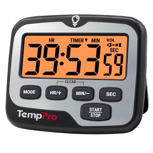 TM01 2-in-1 Kitchen Timers for Cooking with 12/24H Clock Mode