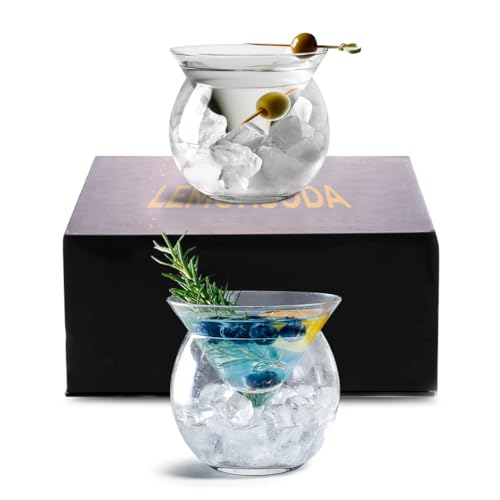 Stemless Martini Glasses with Chiller (2 Count)