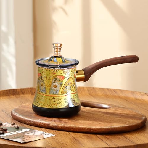 Retro Turkish Arabic Coffee Pot with Wooden Handle
