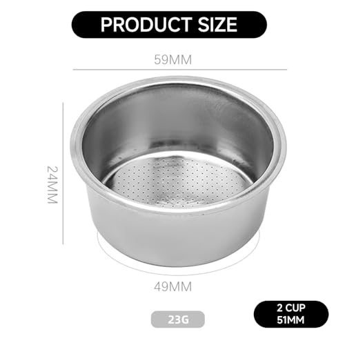 Double Cup Stainless Steel Coffee Filter 51mm