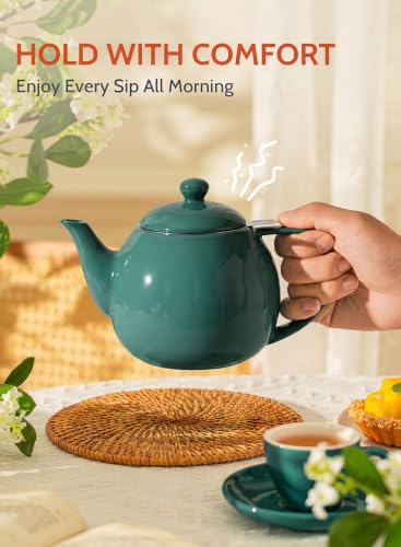 Porcelain Teapot 27 oz with Infuser for Loose Leaf Tea