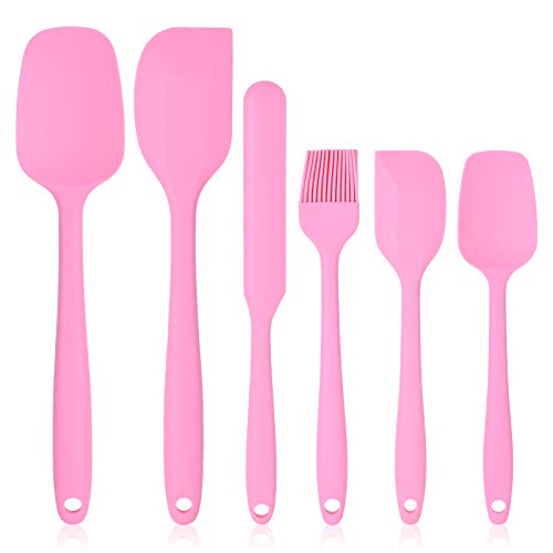 Heat Resistant Silicone Spatulas Set Food Grade Silicone Seamless (6 Count)