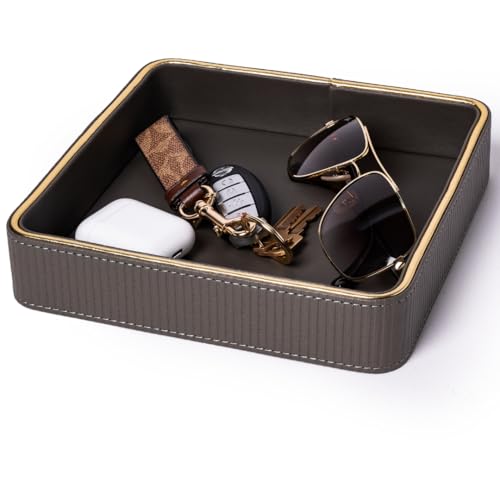Gray Nightstand Bedside Organizer Tray