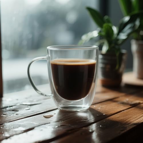 Double Wall Glass Coffee Mugs 12 OZ (2 Count)