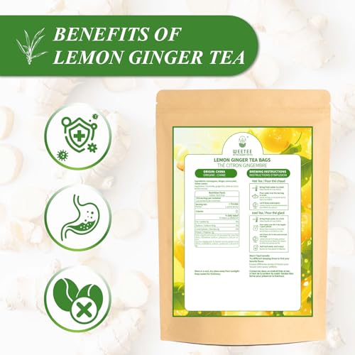 Lemon Ginger Herbal Tea Bags 100 Count