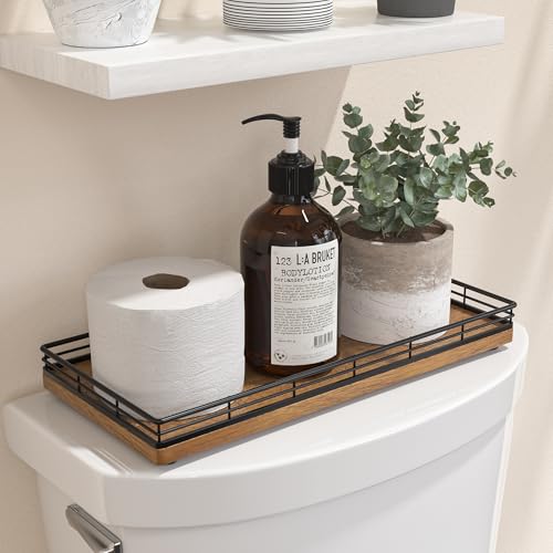 Oak Bathroom Toilet Tank Tray