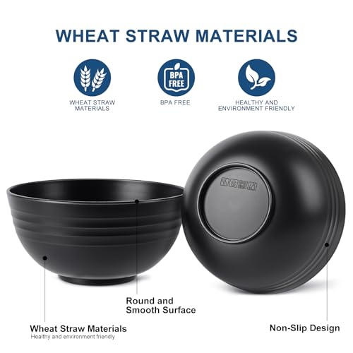 BPA Free Unbreakable Wheat Straw Cereal Bowls (8 Count)
